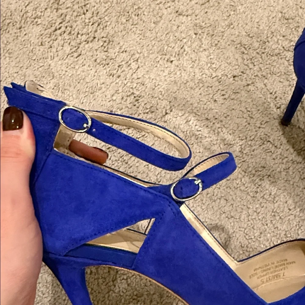 Jessica Simpson Blue Suede Women's Heels - Picture 9 of 9